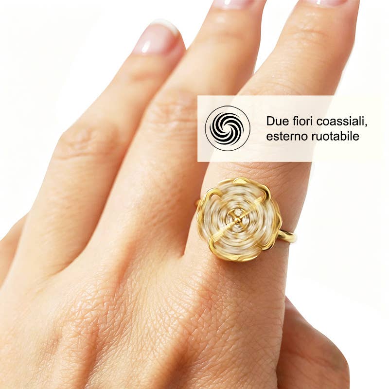 Bague Ajustable Anti-Stress Trèfle Scintillant
