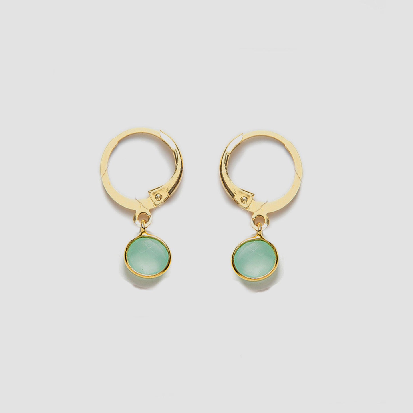 Boucles d'Oreilles Dormeuses Céleste Aigue-Marine