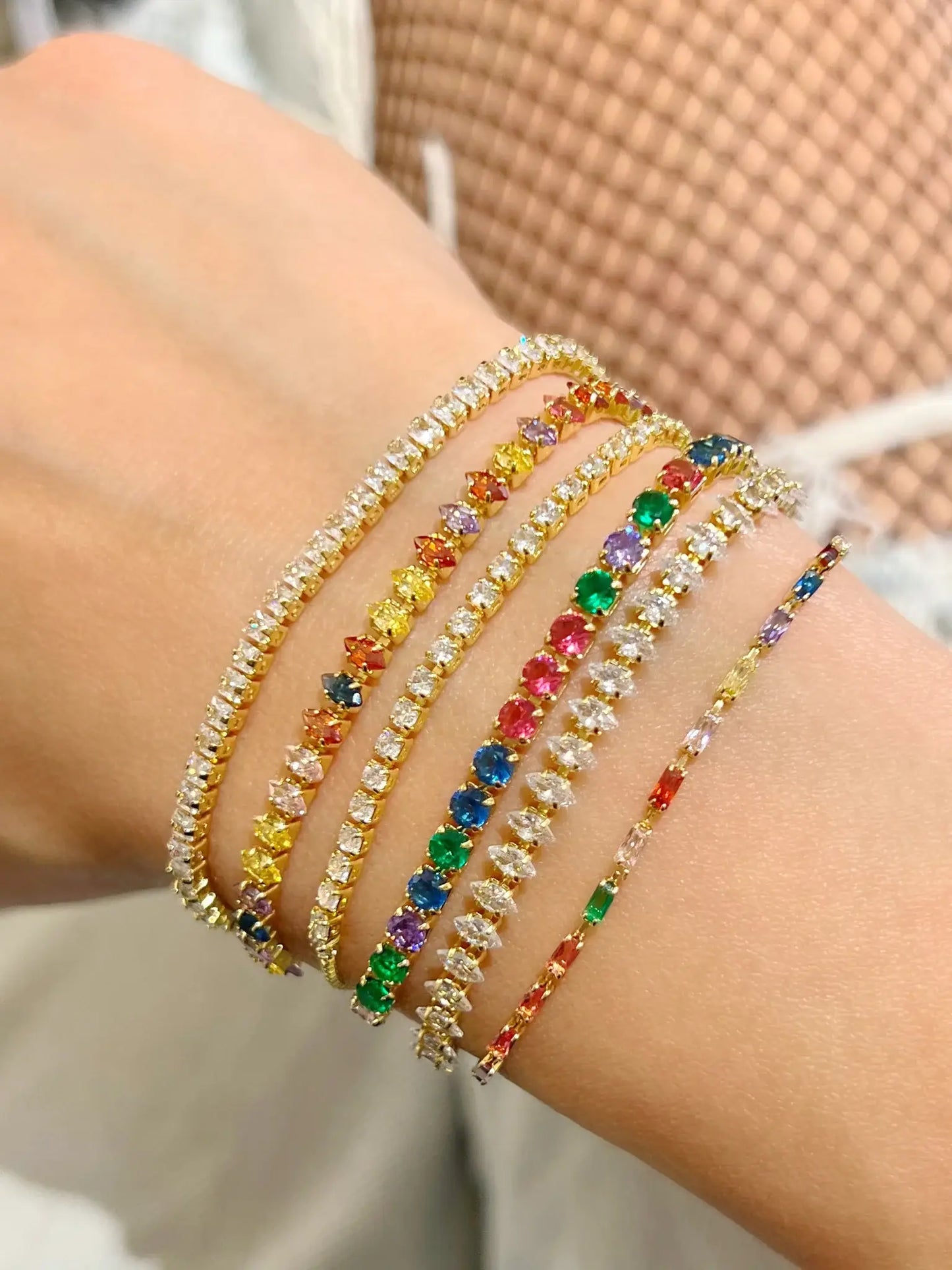 Bracelet Anita or et blanc