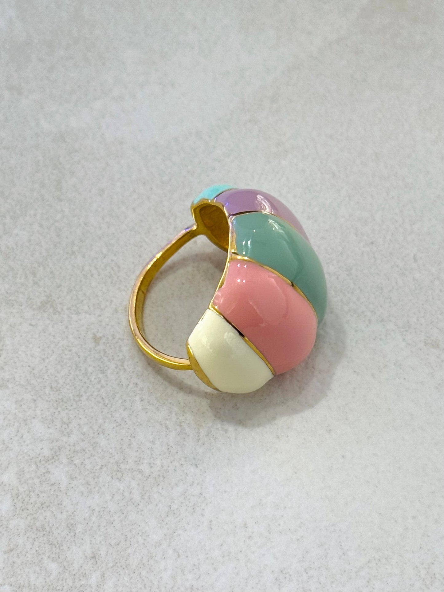 Bague citrouille réglable en acier inoxydable émaillé