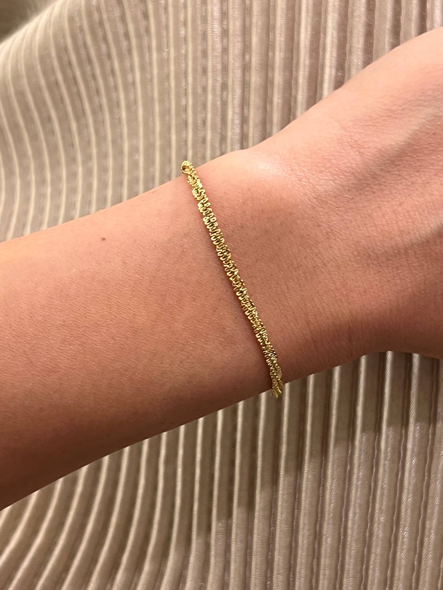 Bracelet chaîne étanche en acier inoxydable plaqué or 14 carats