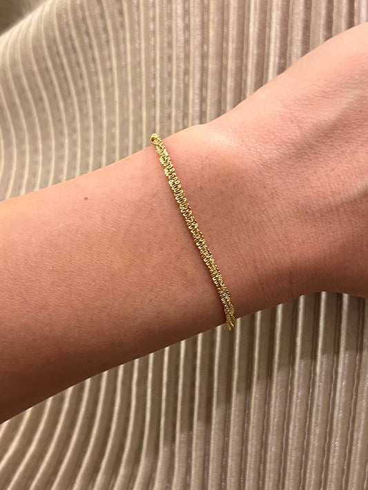 Bracelet chaîne étanche en acier inoxydable plaqué or 14 carats
