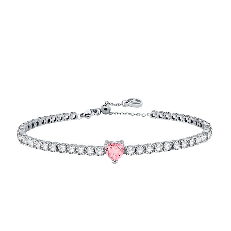 BRACELET DE TENNIS AVEC COEUR COLORÉ