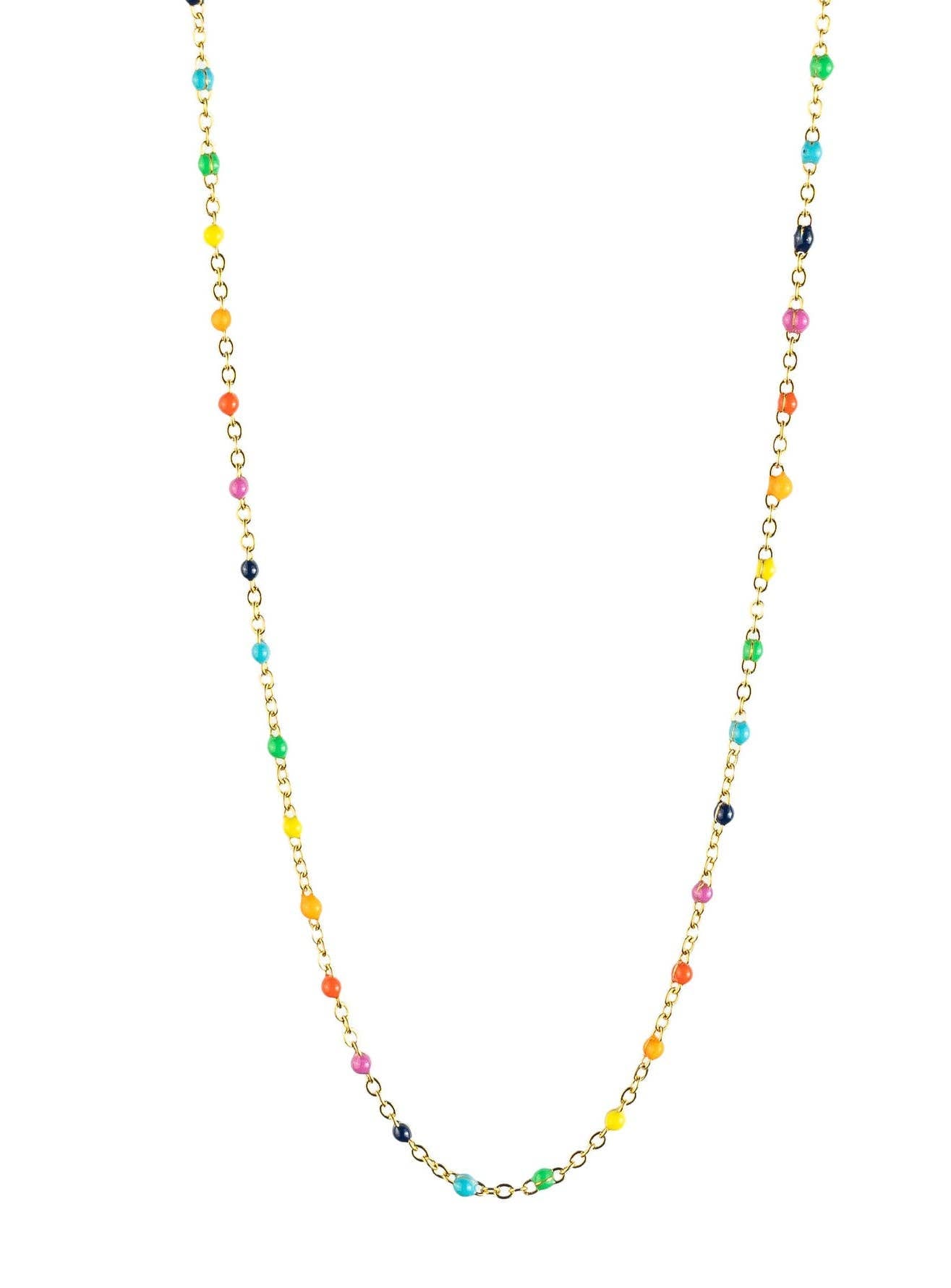 Collier émaillé multicolore Alicia doré