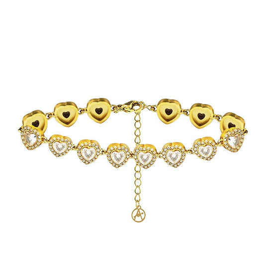 Bracelet coeurs avec zirconium colorés