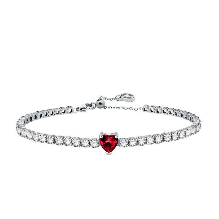 BRACELET DE TENNIS AVEC COEUR COLORÉ