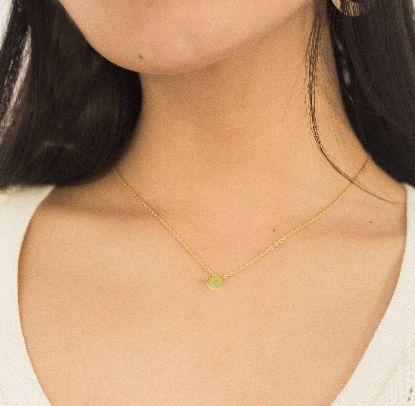 Collier avec pierre d'aigue-marine
