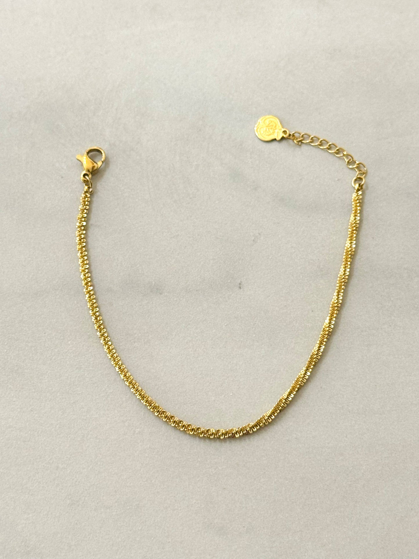 Bracelet chaîne étanche en acier inoxydable plaqué or 14 carats
