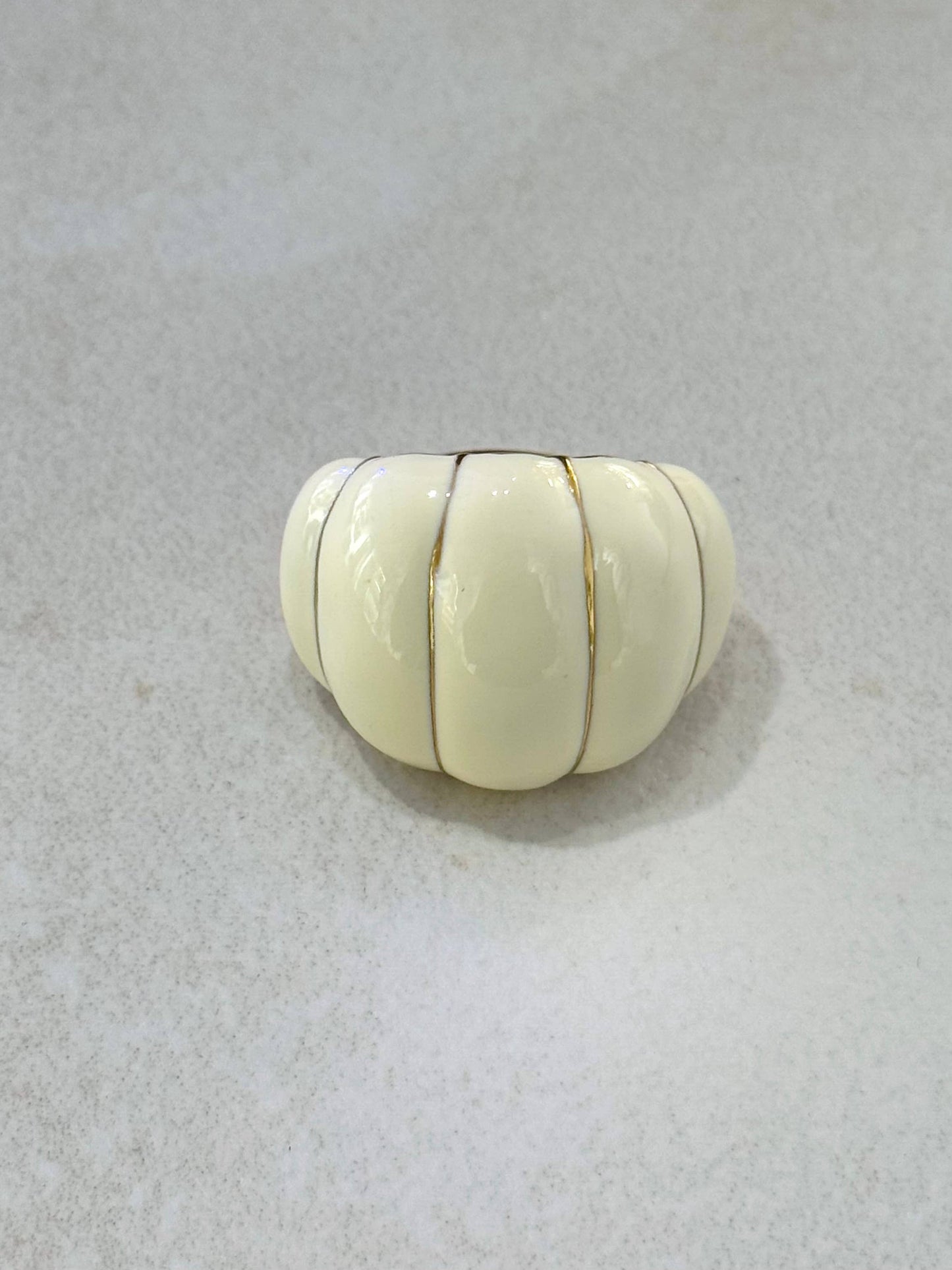 Bague citrouille réglable en acier inoxydable émaillé