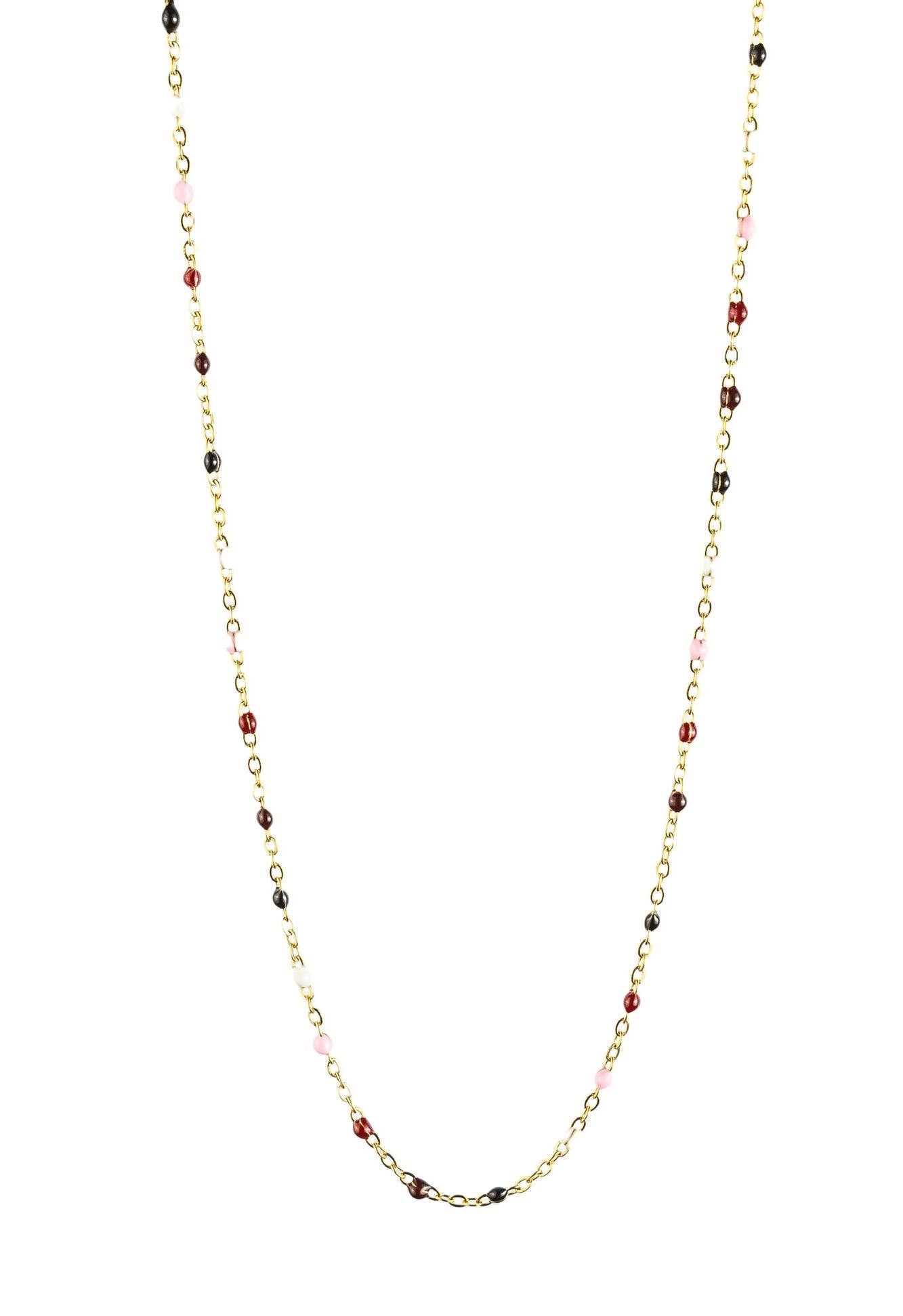 Collier émaillé multicolore Alicia doré