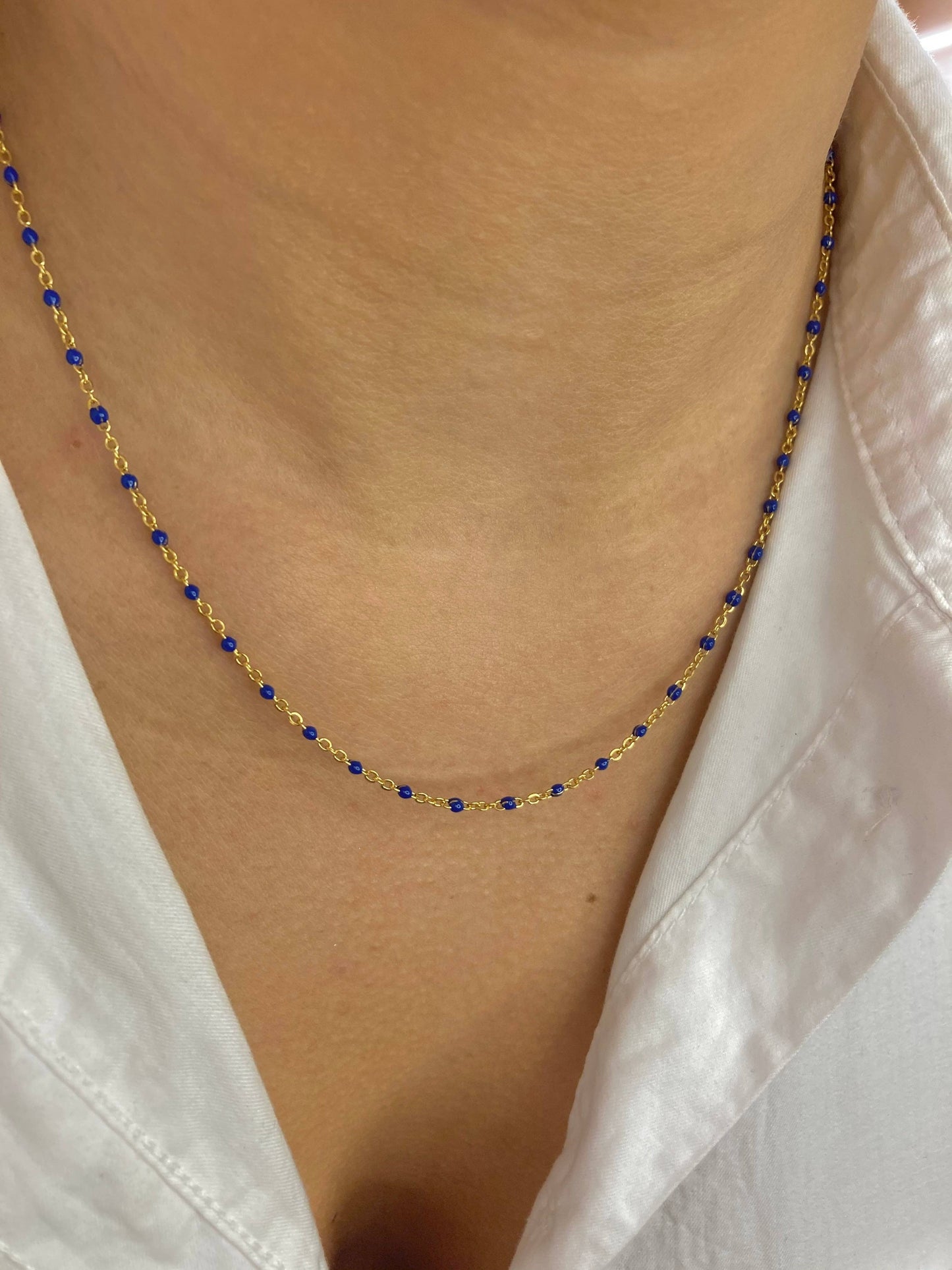 Collier émaillé multicolore Alicia doré