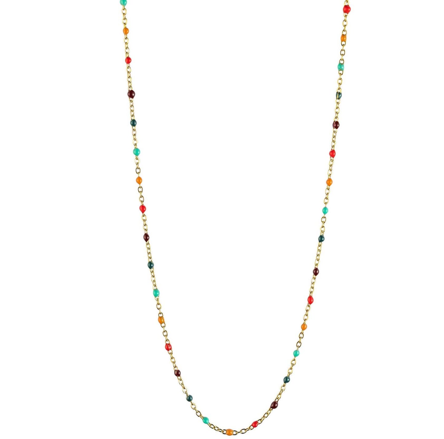 Collier émaillé multicolore Alicia doré