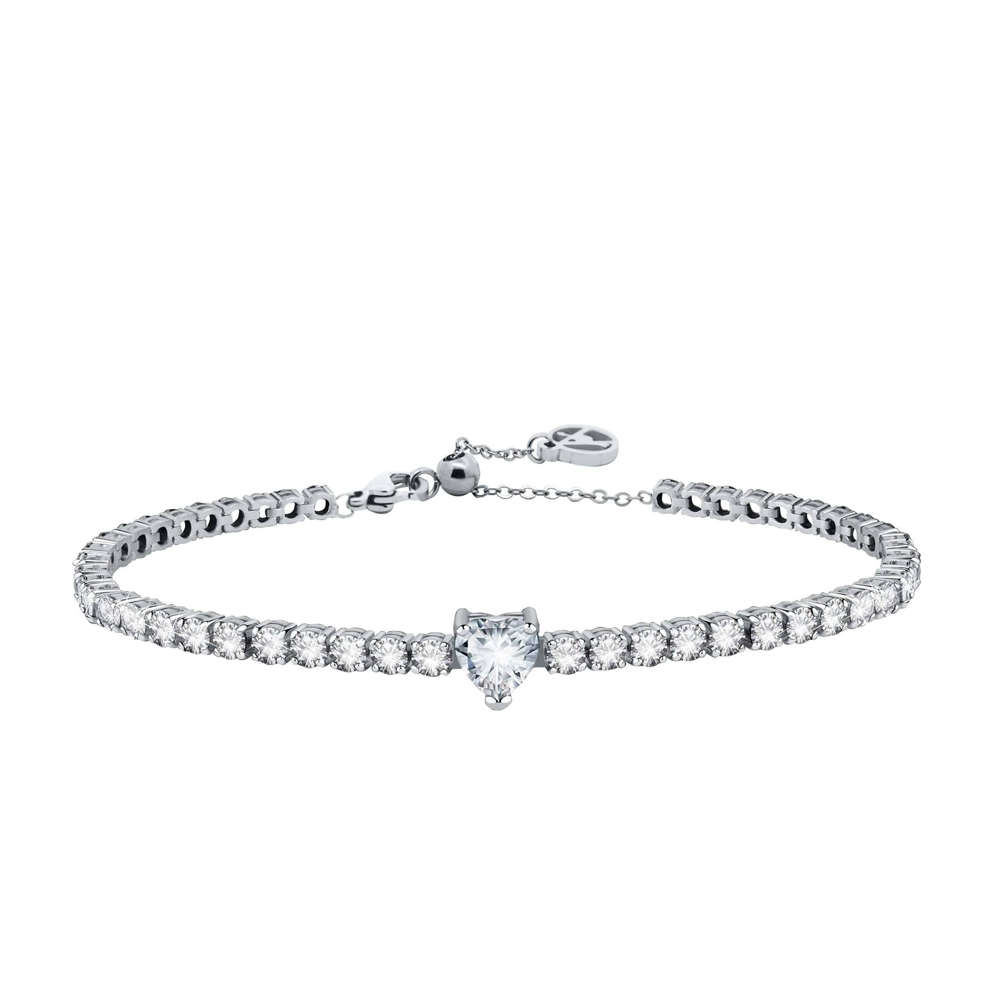 BRACELET DE TENNIS AVEC COEUR COLORÉ