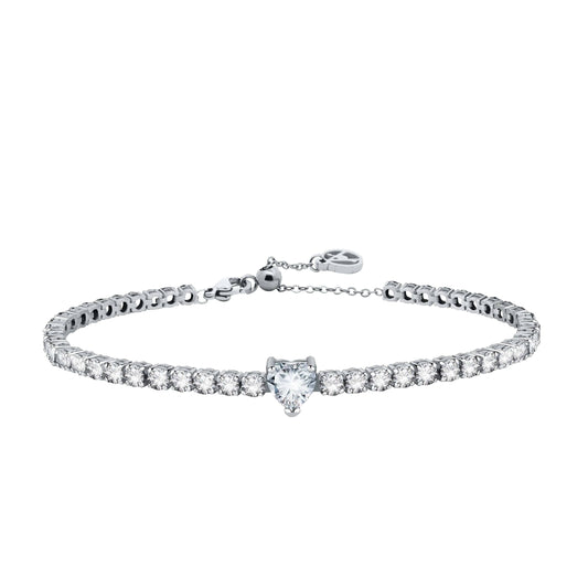 BRACELET DE TENNIS AVEC COEUR COLORÉ