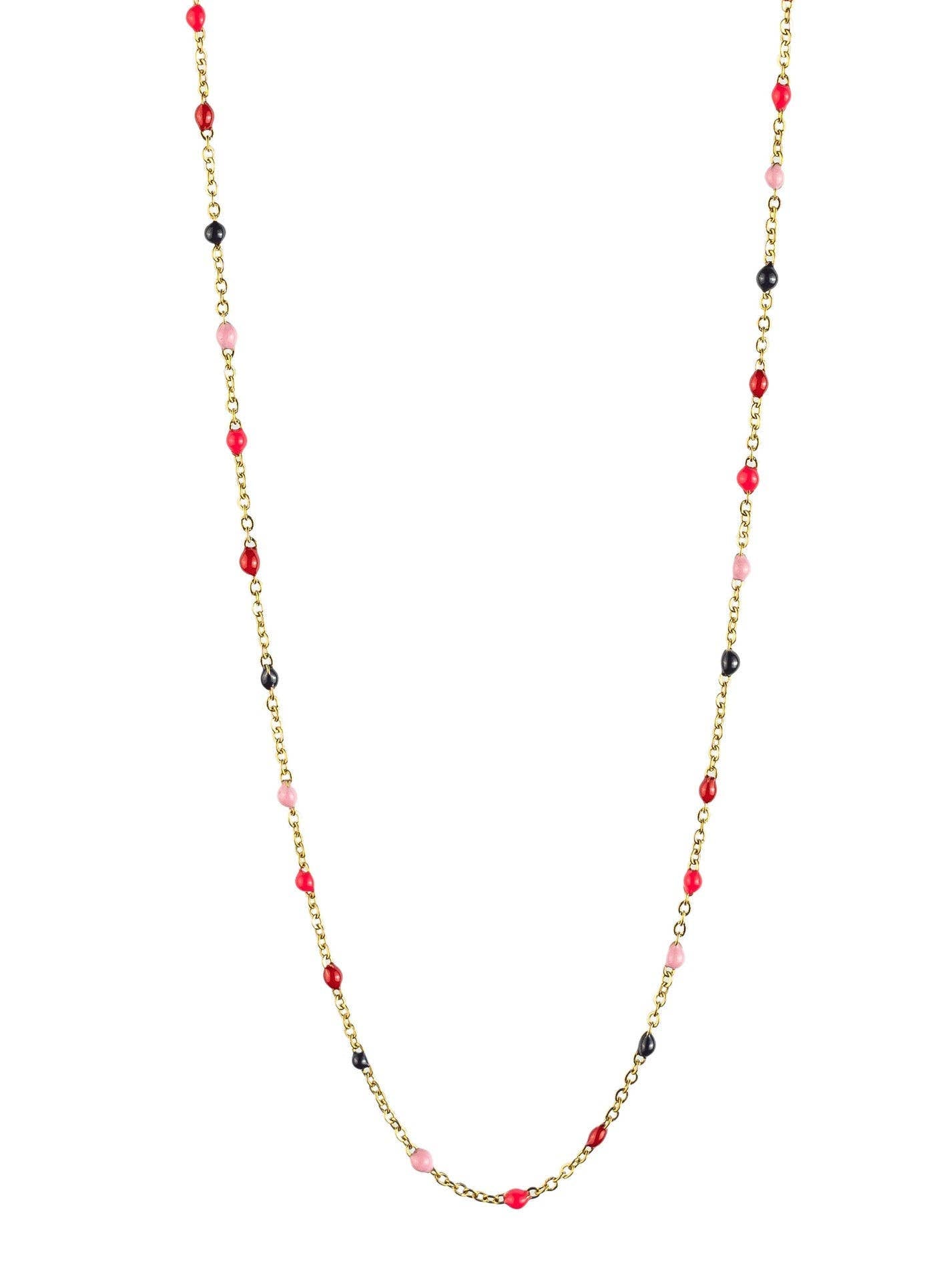 Collier émaillé multicolore Alicia doré