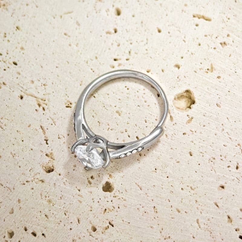 Bague Solitaire Majestueux Pavé Scintillant