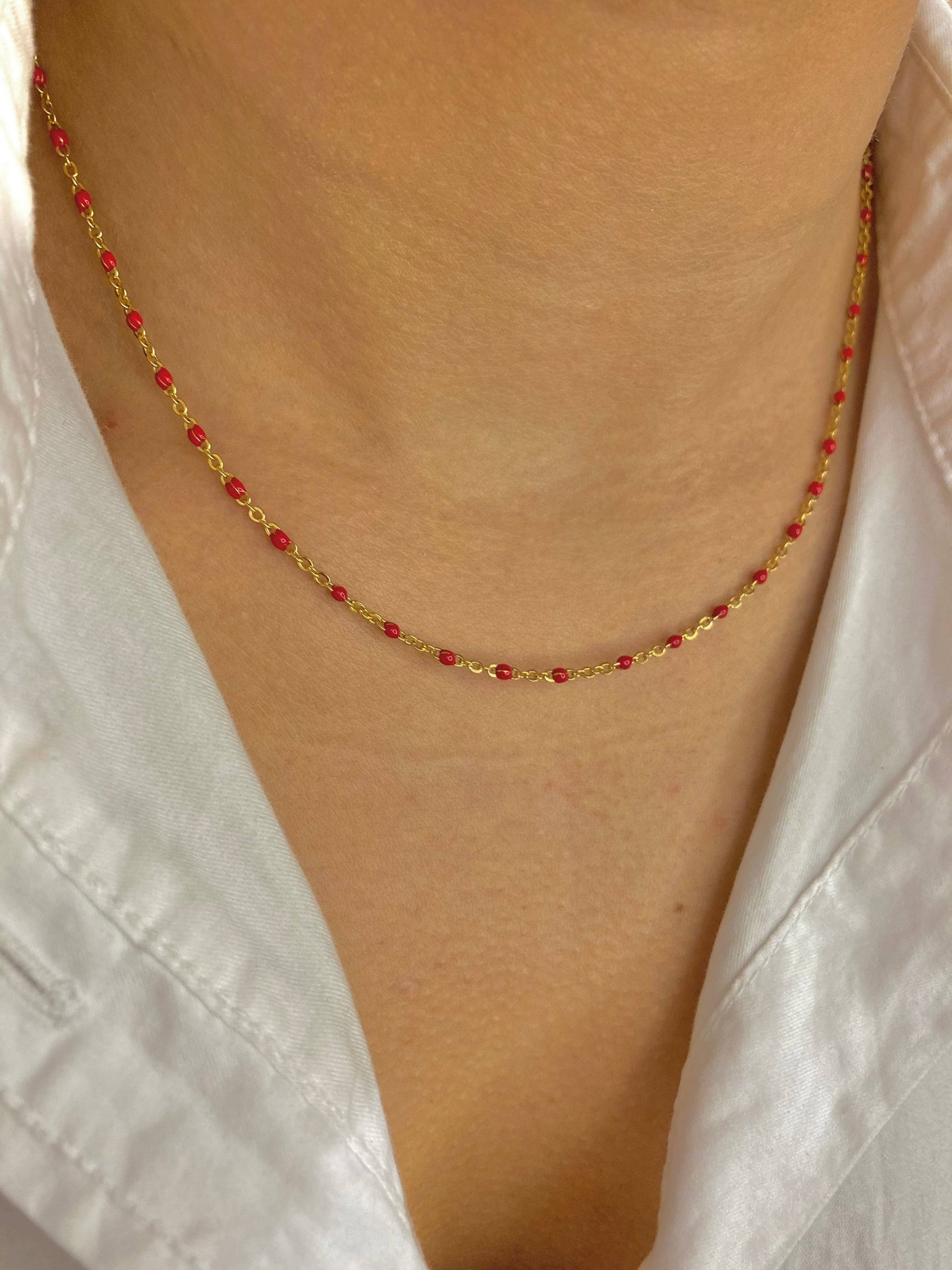 Collier émaillé multicolore Alicia doré