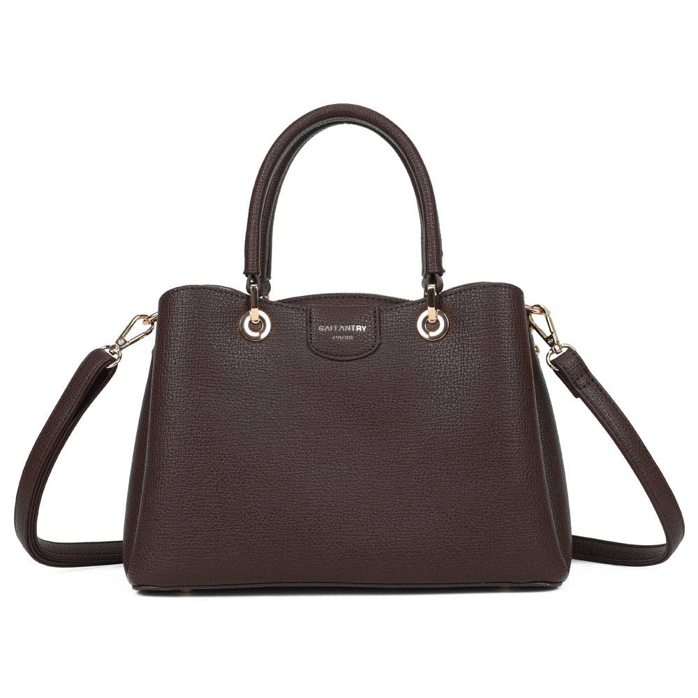 Sac à main Le Galant en similicuir marron chocolat avec détails dorés REF 299
